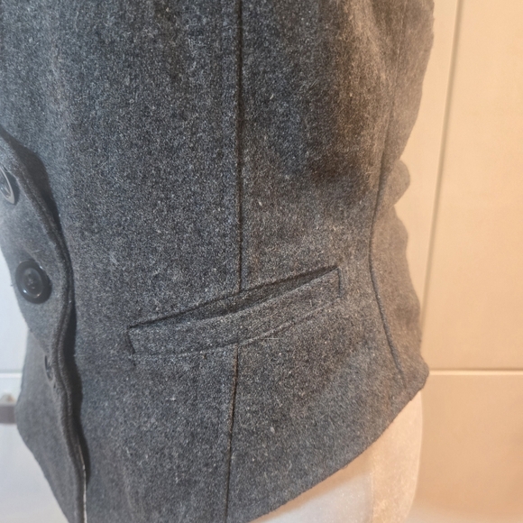 Vintage 90s Wool Gray Pleated Vest Womens Size Small - Picture 6 of 10